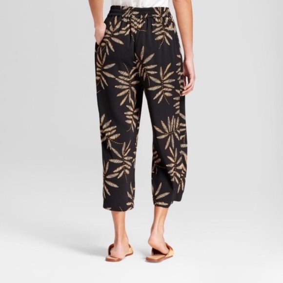 A New Day Palazzo Wide Leg Leaf Elastic Wrap Pants - Picture 3 of 10